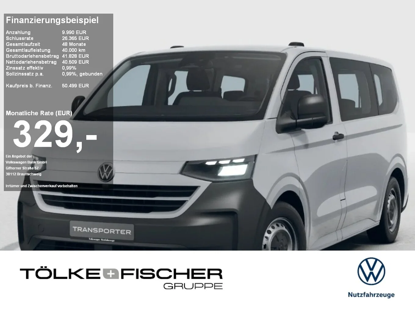 VW NFZ T7 Transporter Kombi elektro