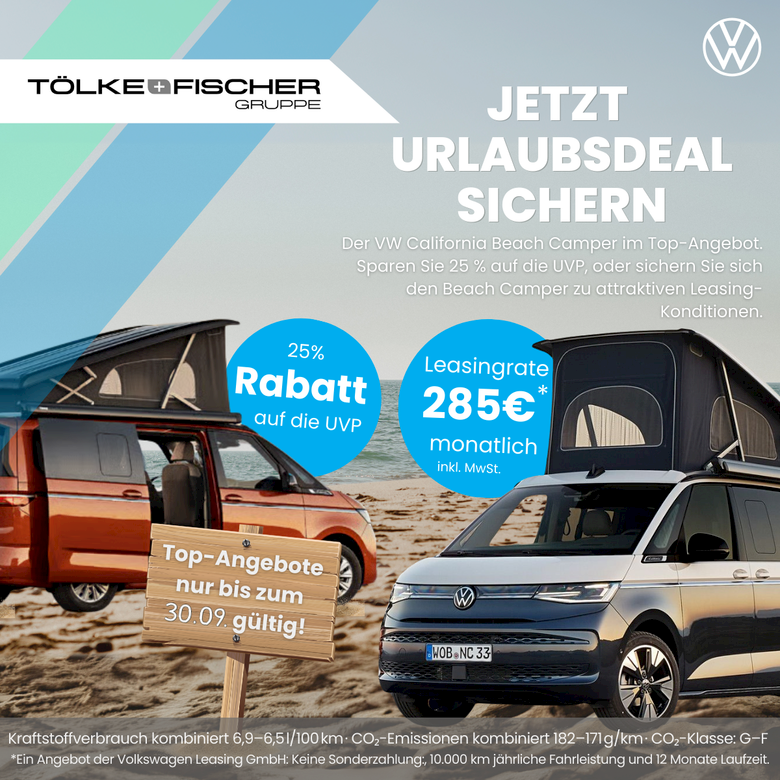 Deine Chance auf den VW California Beach Camper!