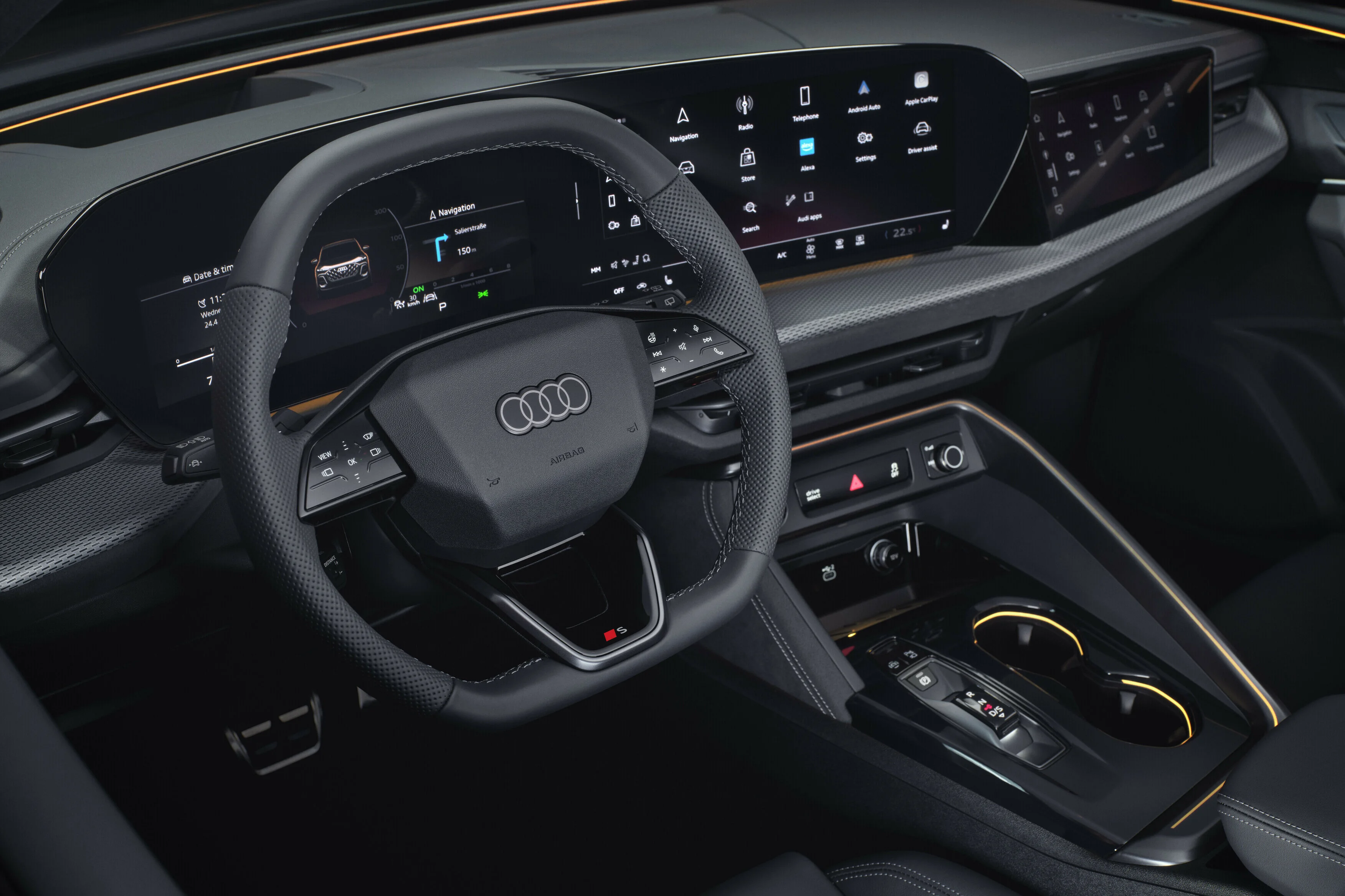 Sicht auf das Cockpit des neuen Audi Q5.