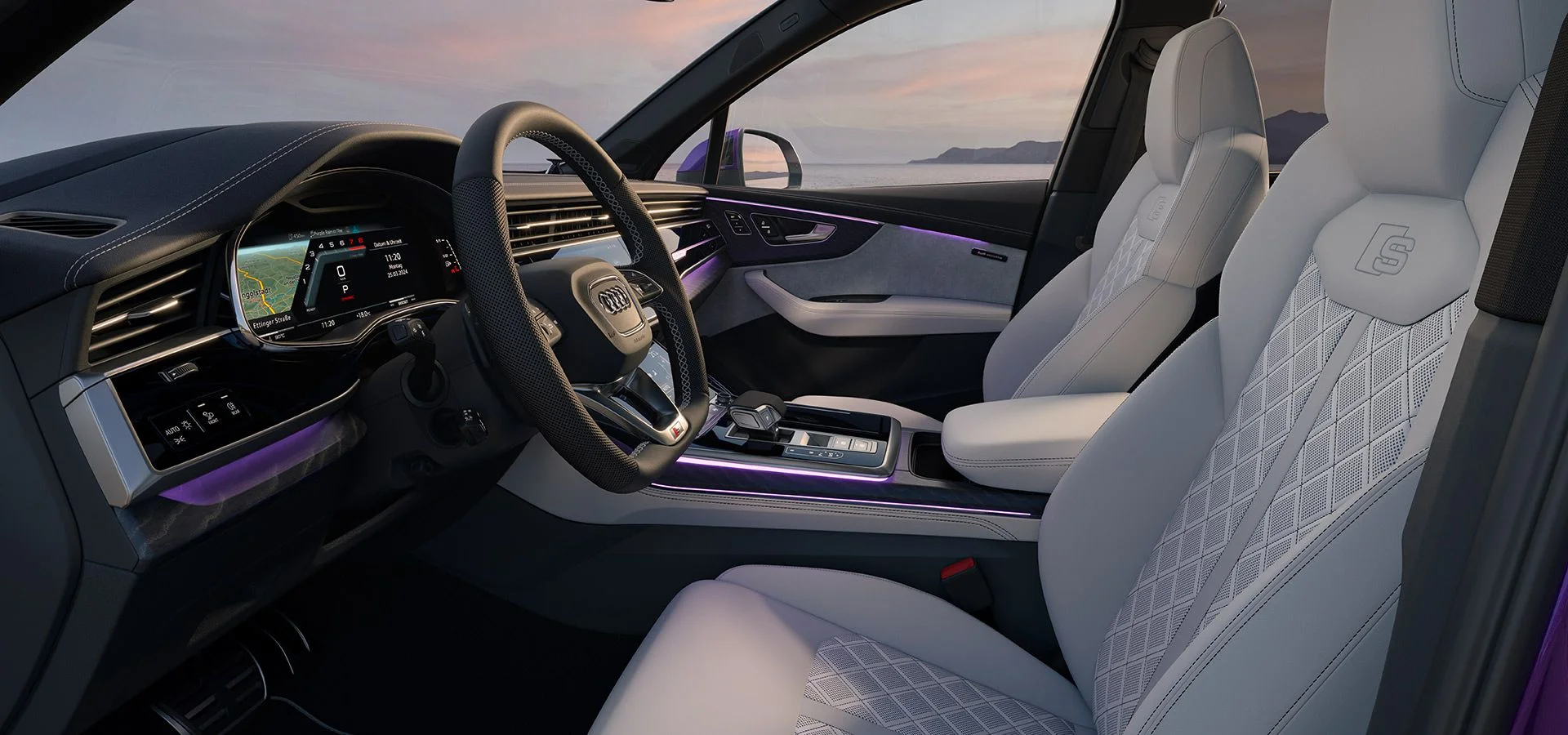 Sicht auf das Cockpit des neuen Audi Q7.