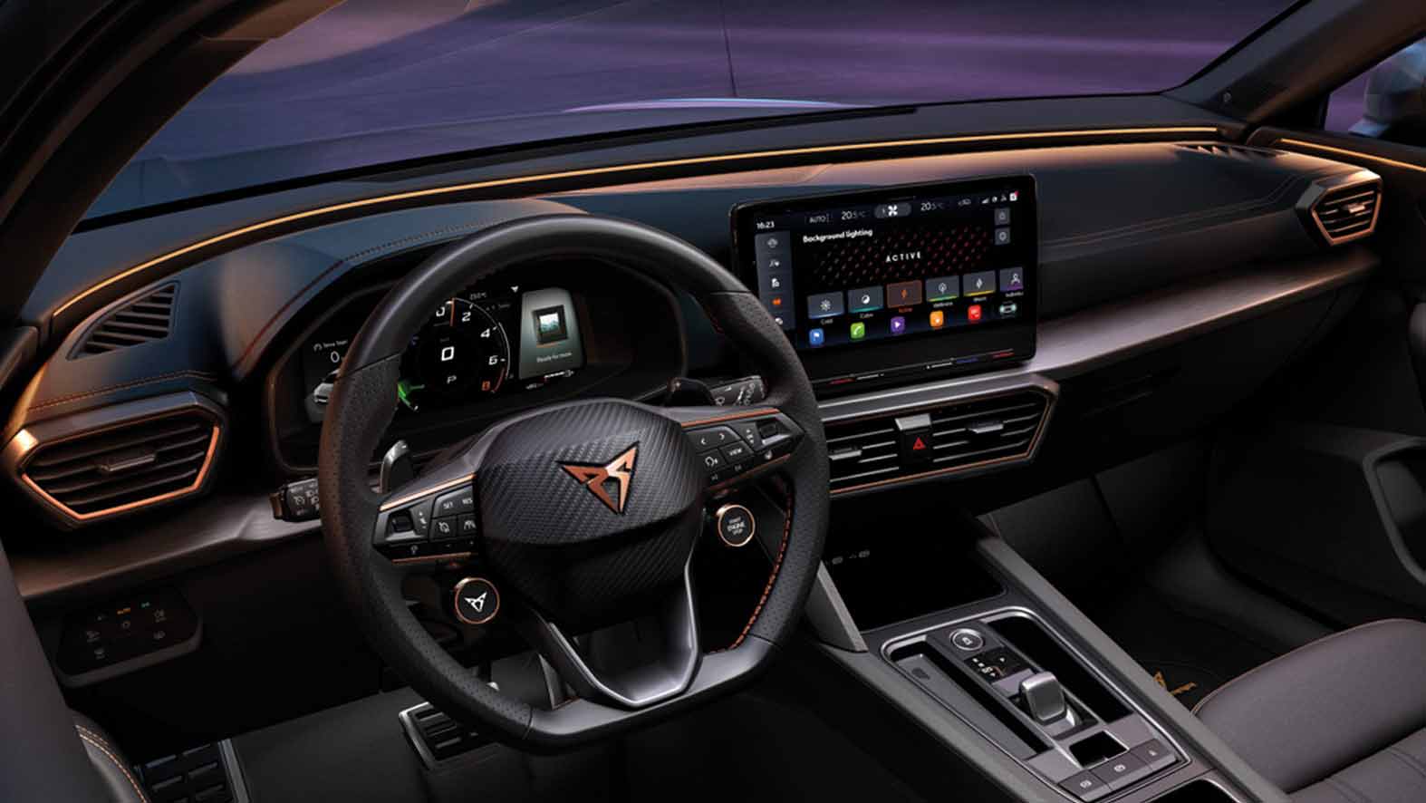 Sicht auf das Cockpit des neuen Cupra Leon Sportstourer.
