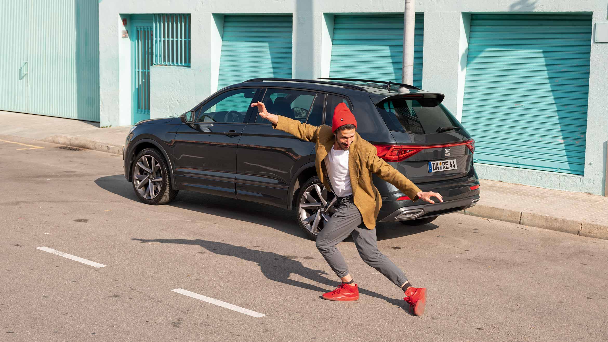 Der Seat Tarraco in schwarzer Lackierung