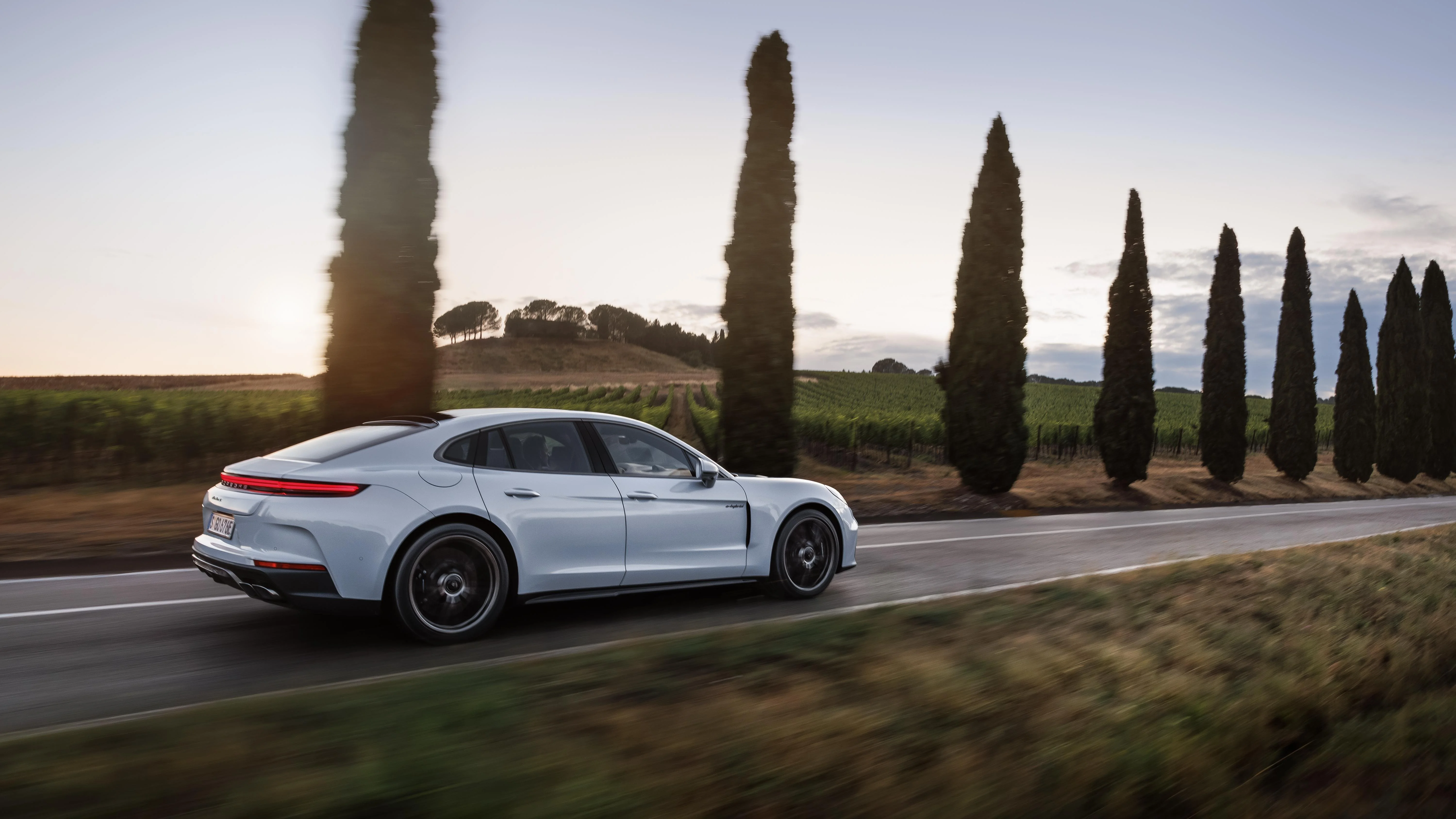 Der Porsche Panamera Turbo S E-Hybrid in der Heckansicht.