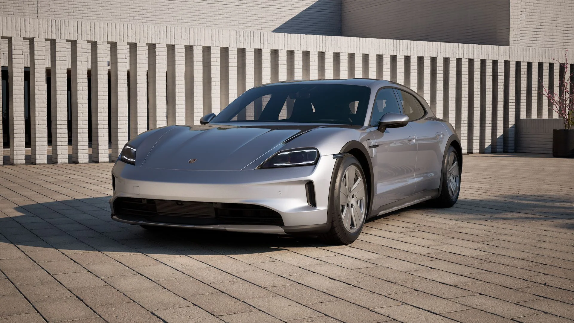 Der Porsche Taycan 4 Cross Turismo in der Frontansicht.
