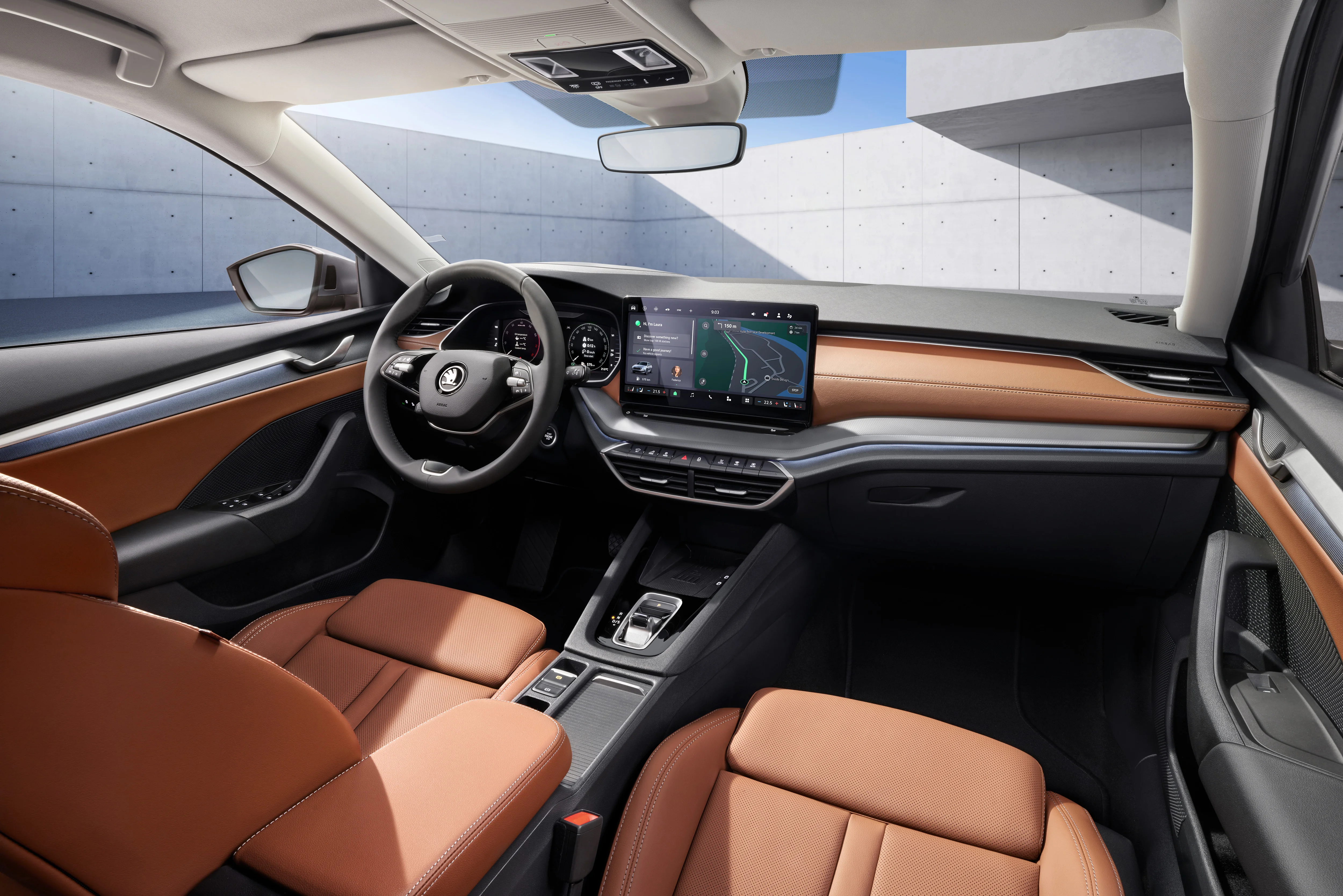 Blick in das Cockpit des Skoda Oktavia