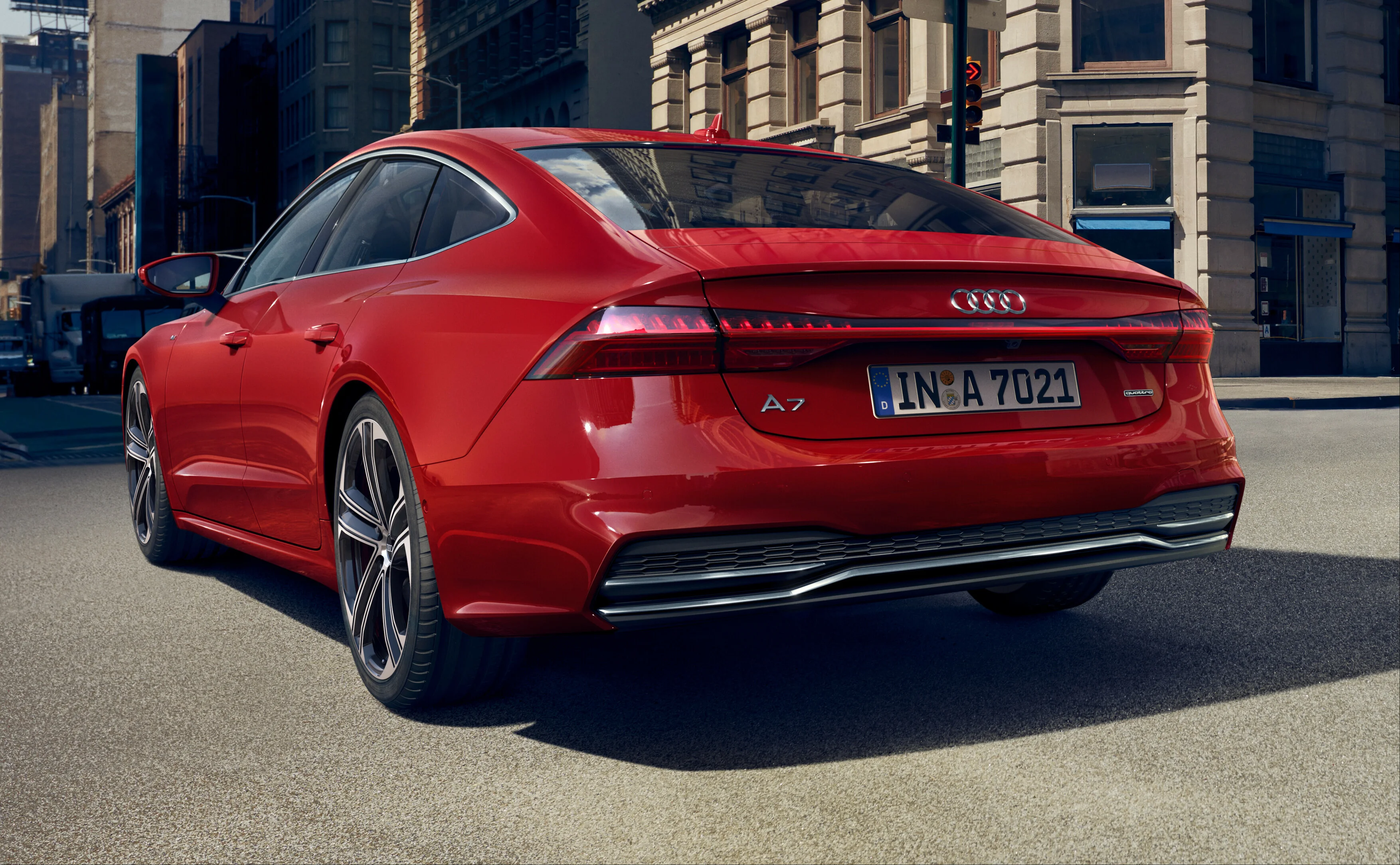 Der Audi A7 in der Heckansicht