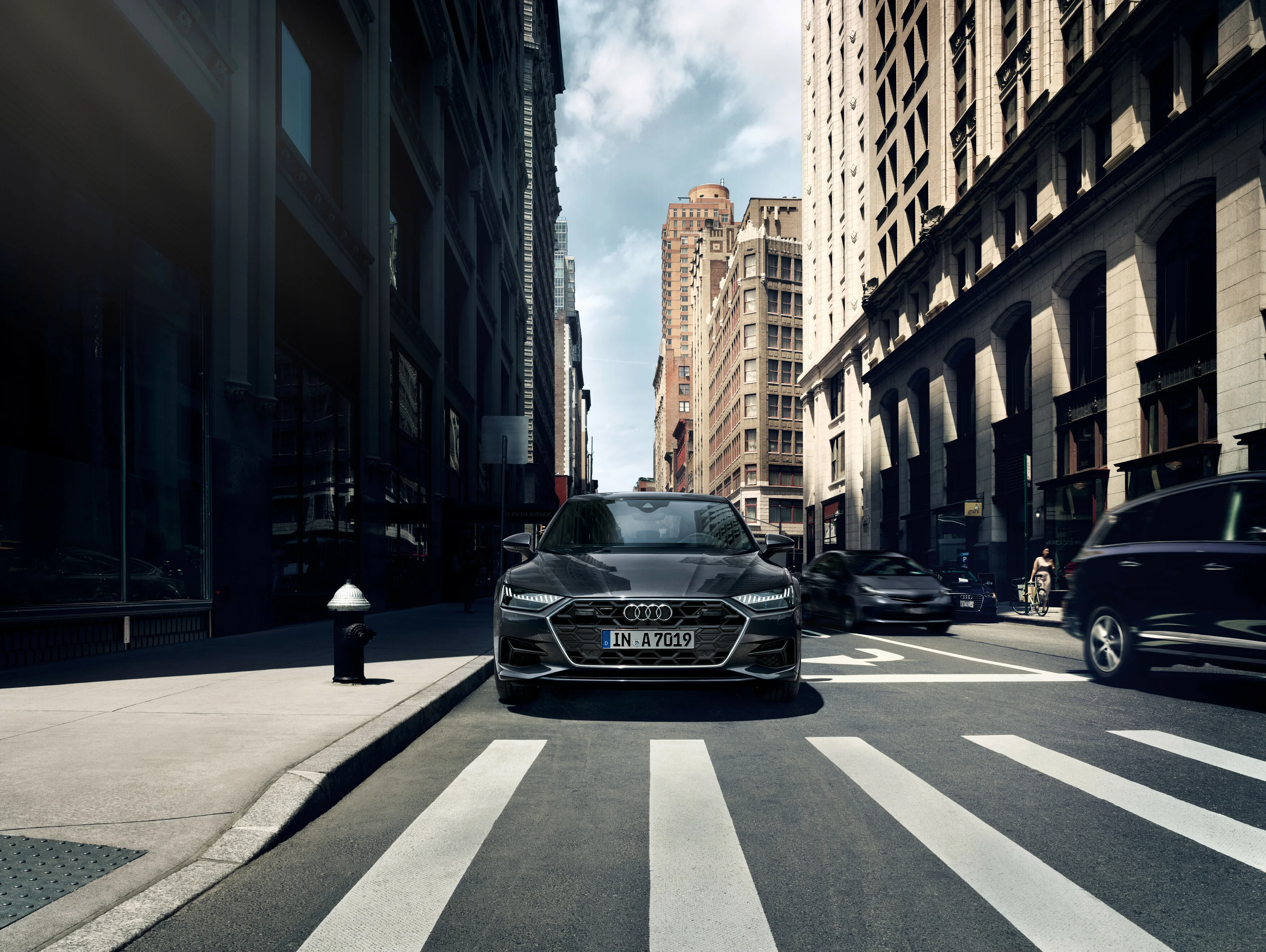 Der Audi A7 Sportback auf der Straße