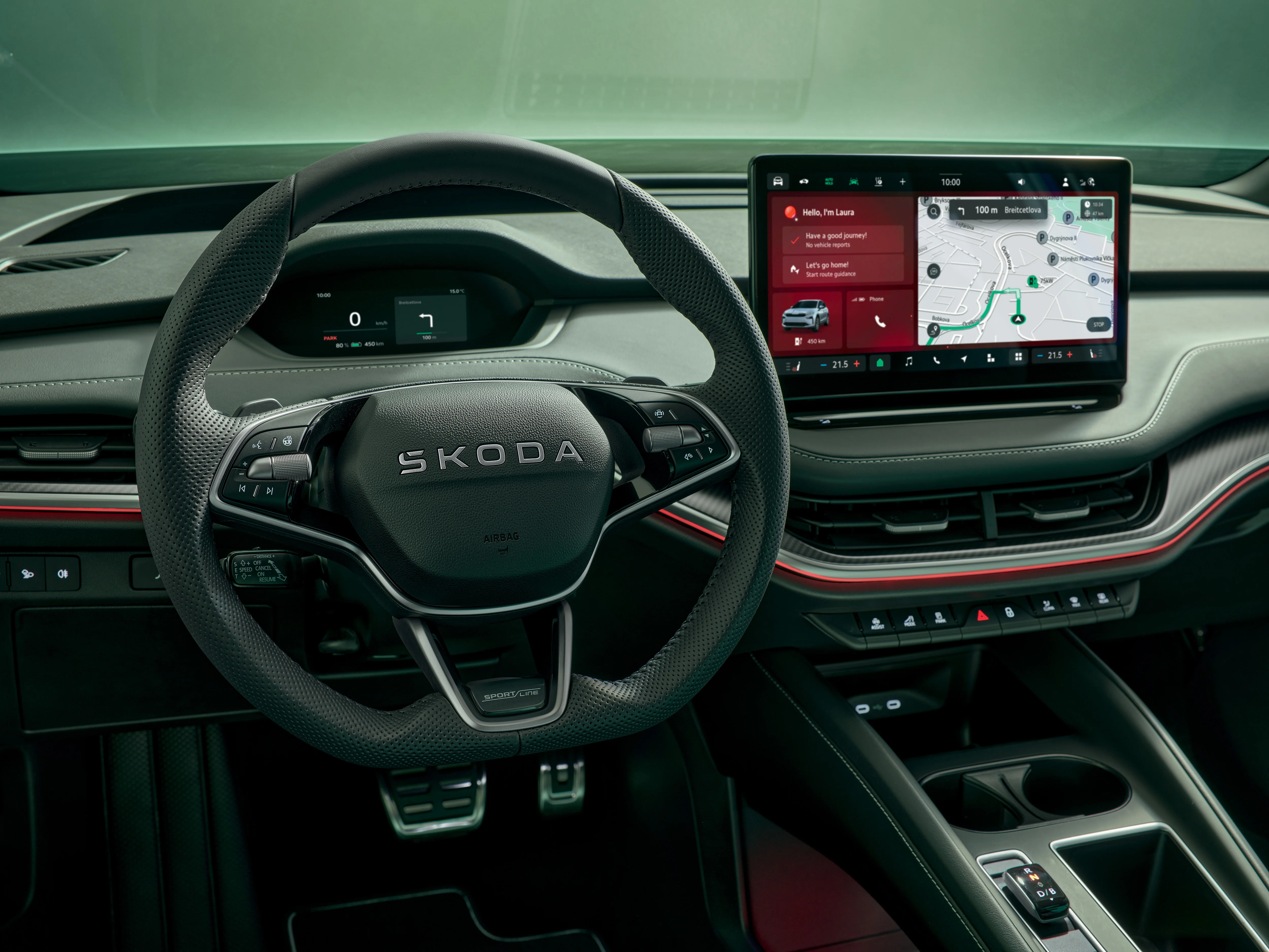 Blick in das Cockpit des Skoda Enyag